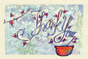 bohemian thank you card